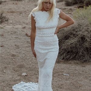 Vintage Inspired Lace Crochet Wedding Dress